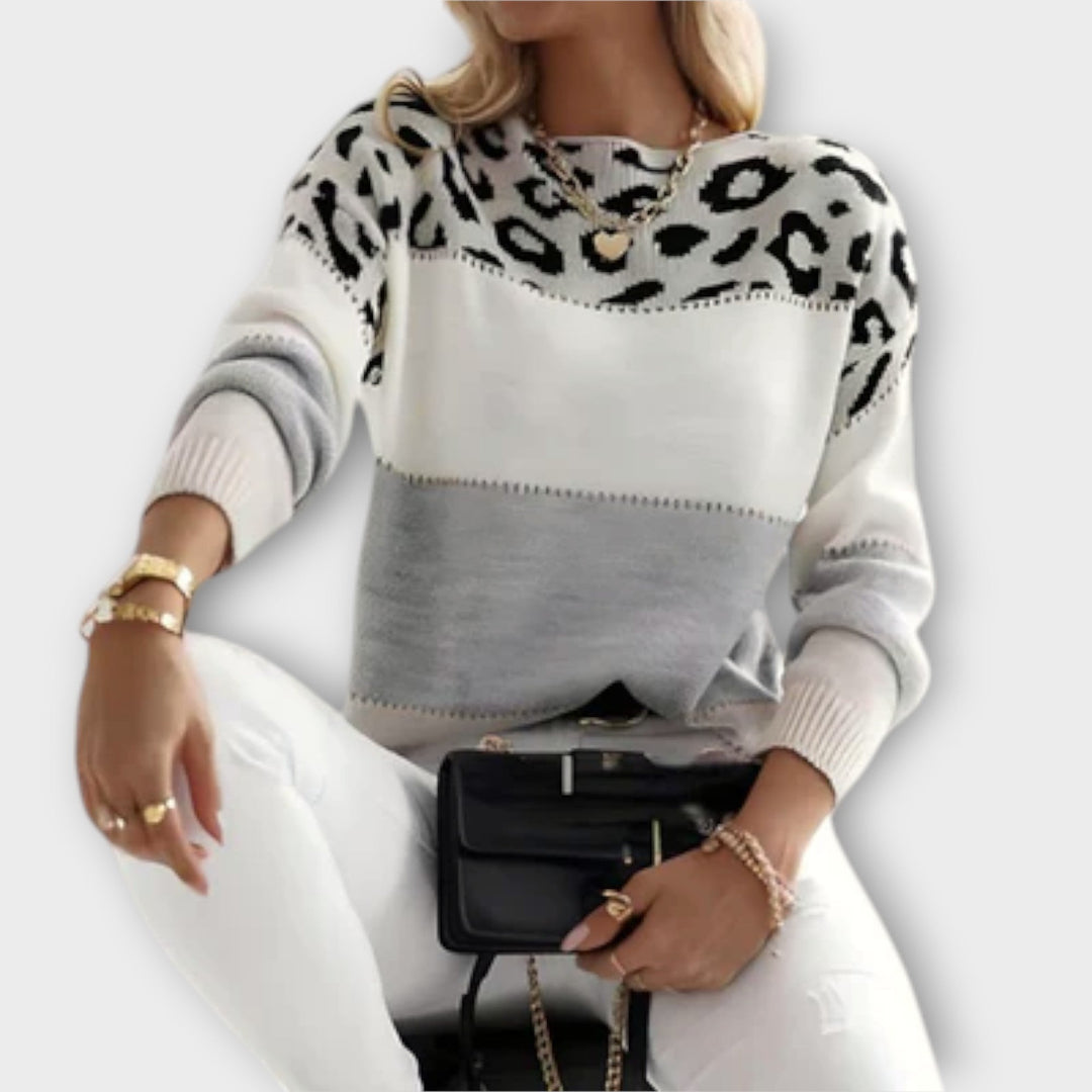 Cheyenne - Casual trui met luipaarddesign