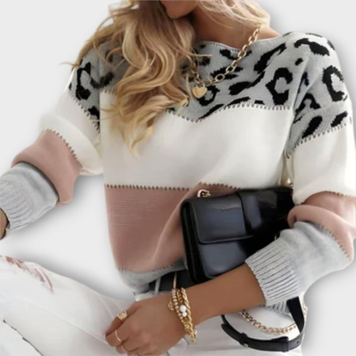 Cheyenne - Casual trui met luipaarddesign
