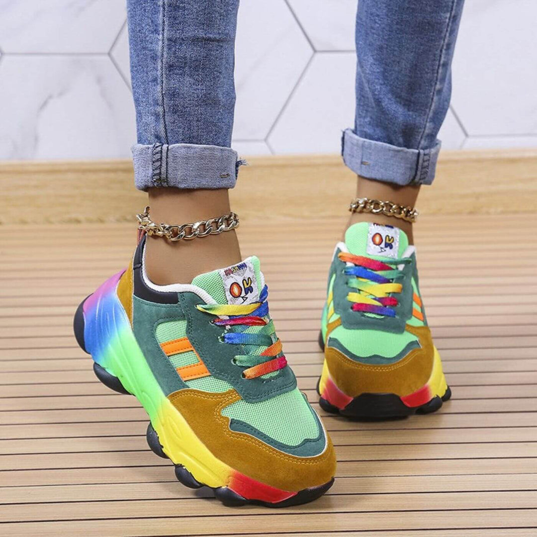 Jada | Neon chunky plateausneakers voor dames