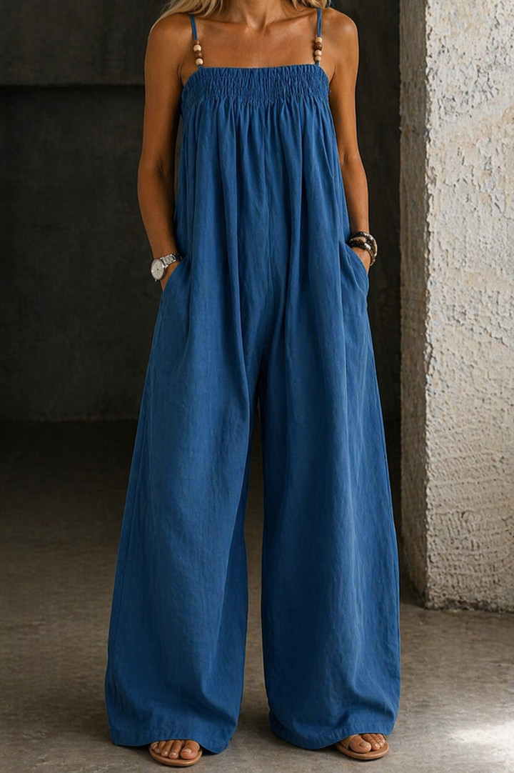 Madalena - Denim Jumpsuit met Wijde Benen