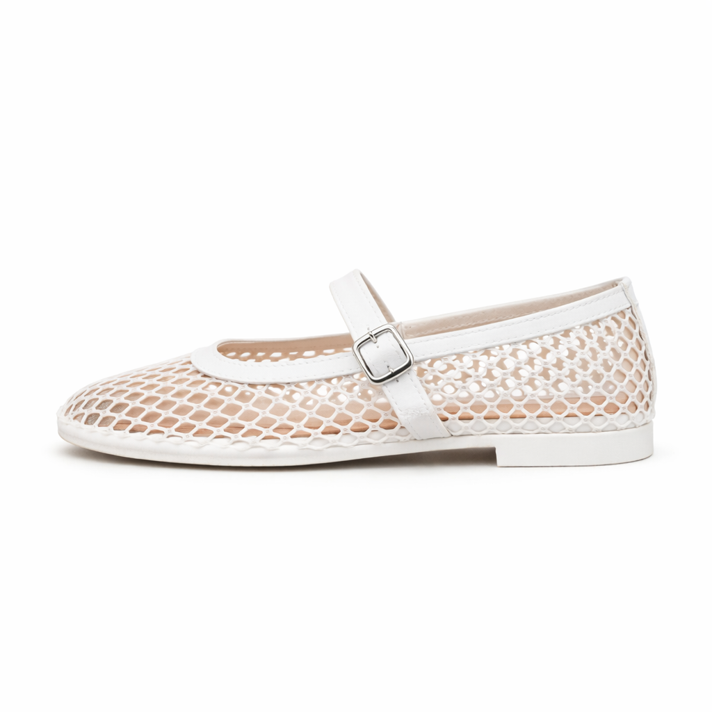 Dames Mesh Ballerina's met Verstelbaar Bandje