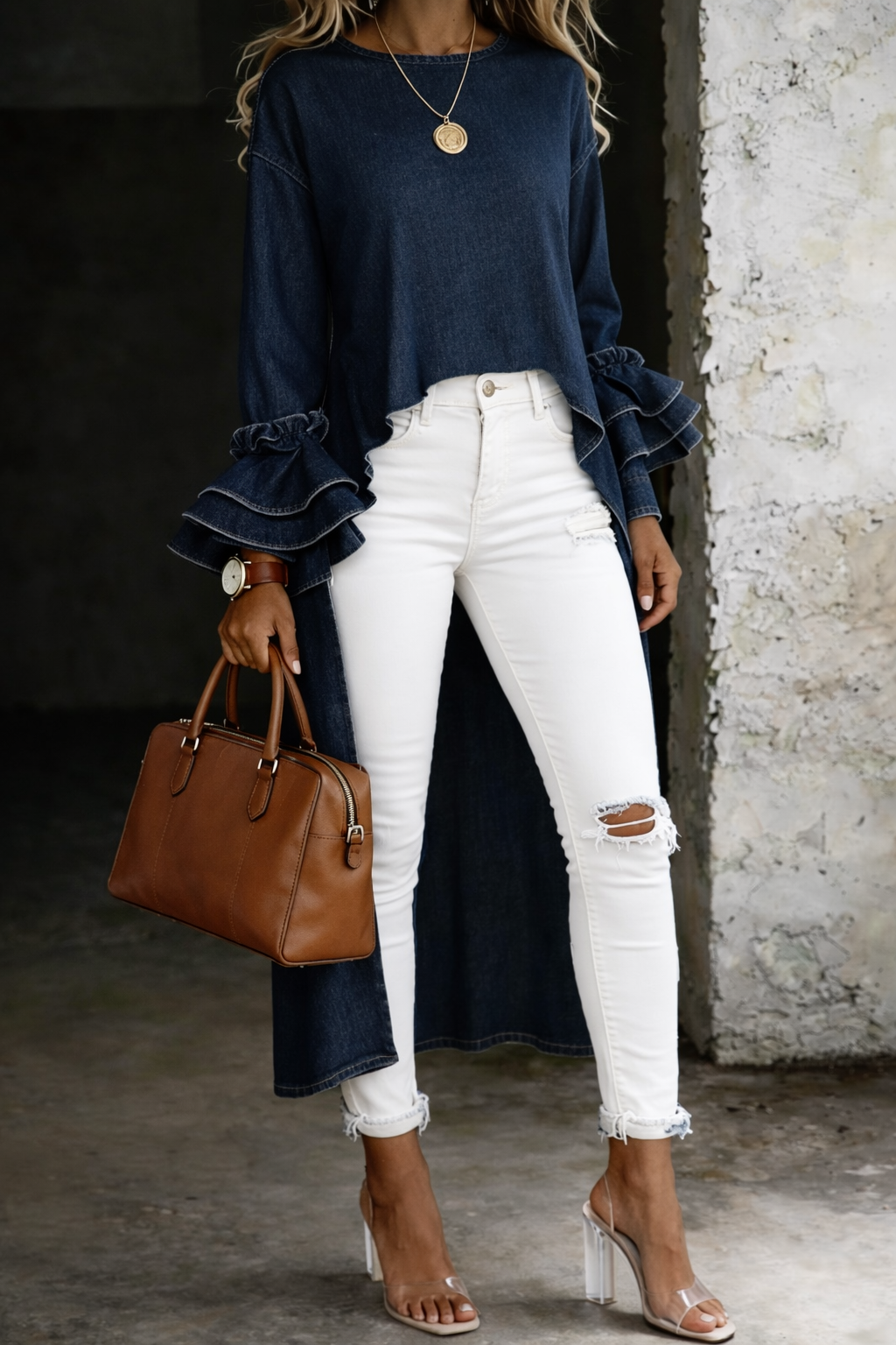 Vânia - Casual Denim Blouse