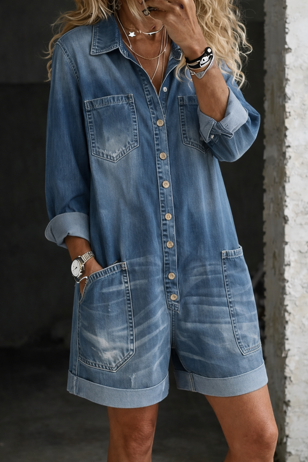 Nora - Casual Overall met Korte Broek