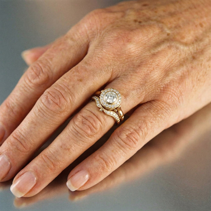 Vintage Ring Set van Goud en Zirkonia