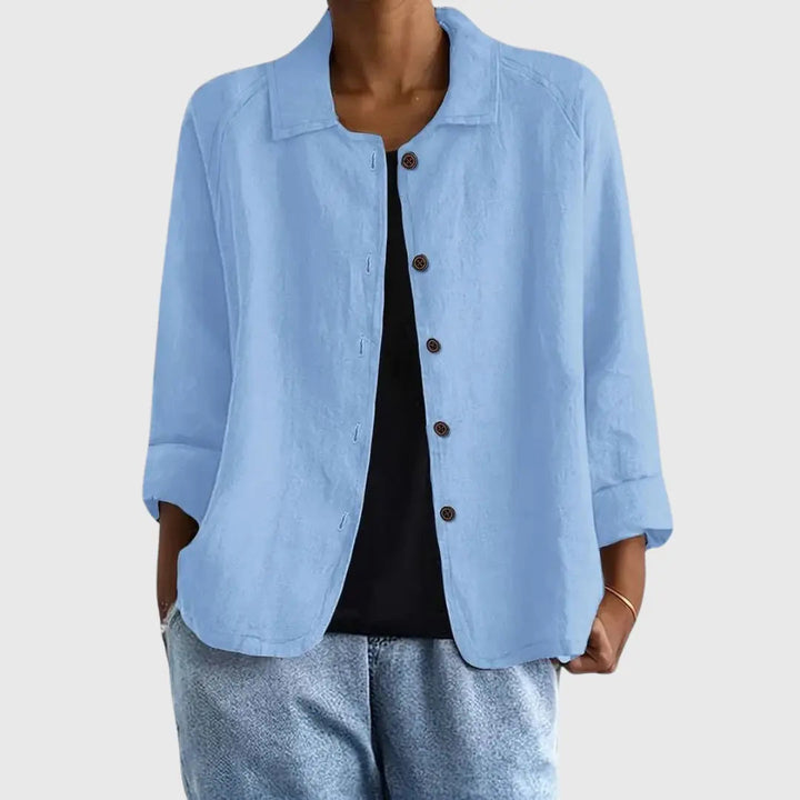 Maya | Katoenen overshirt met knoopsluiting voor dames
