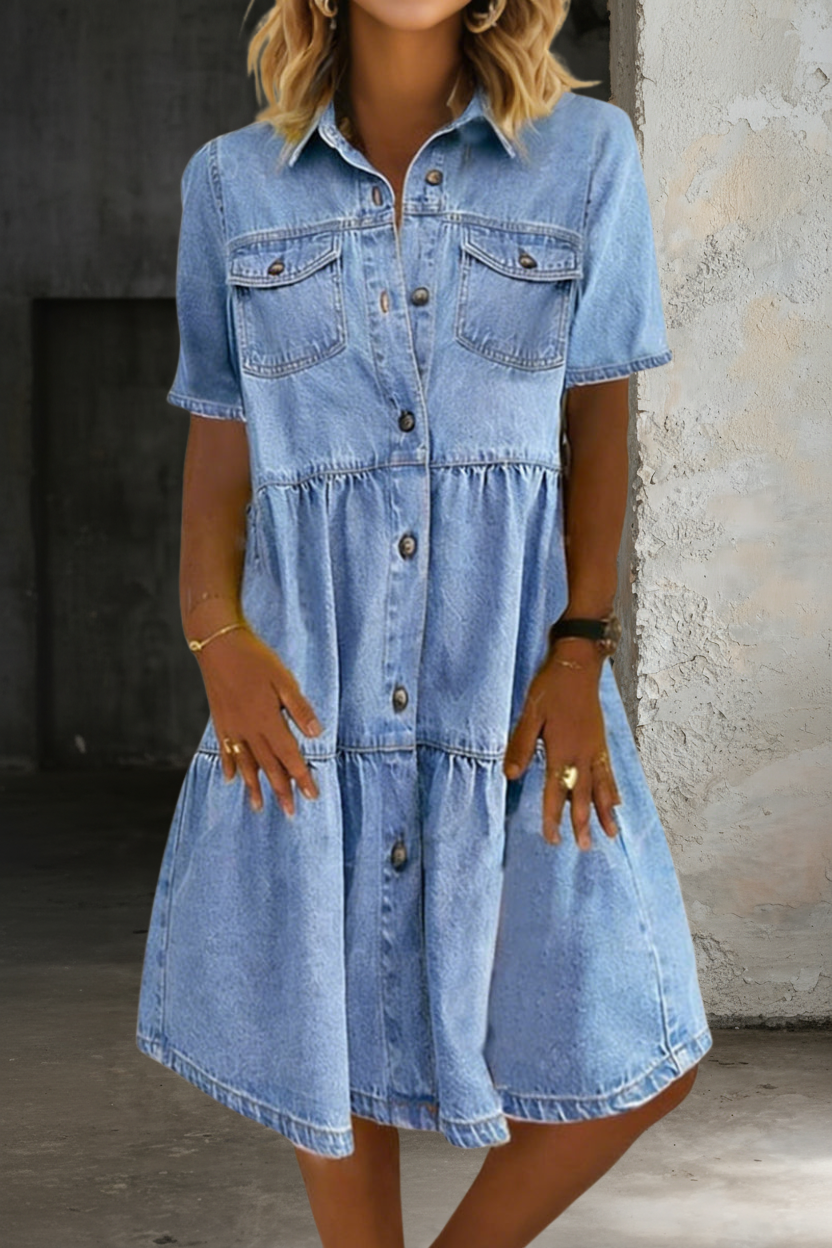 Sofia - Casual Elegante Jeans Jurk