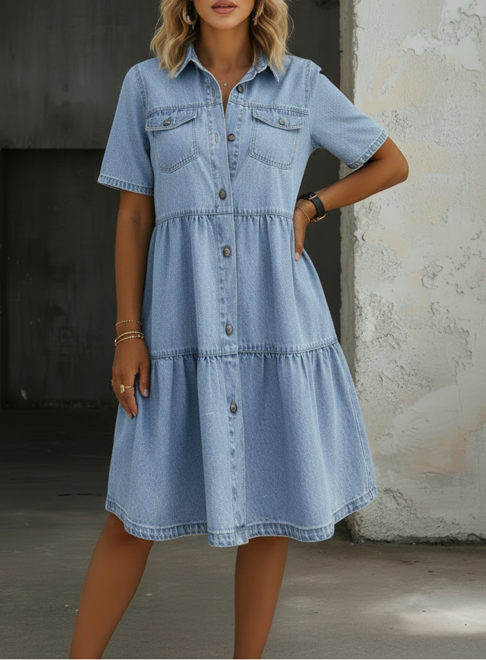 Sofia - Casual Elegante Jeans Jurk