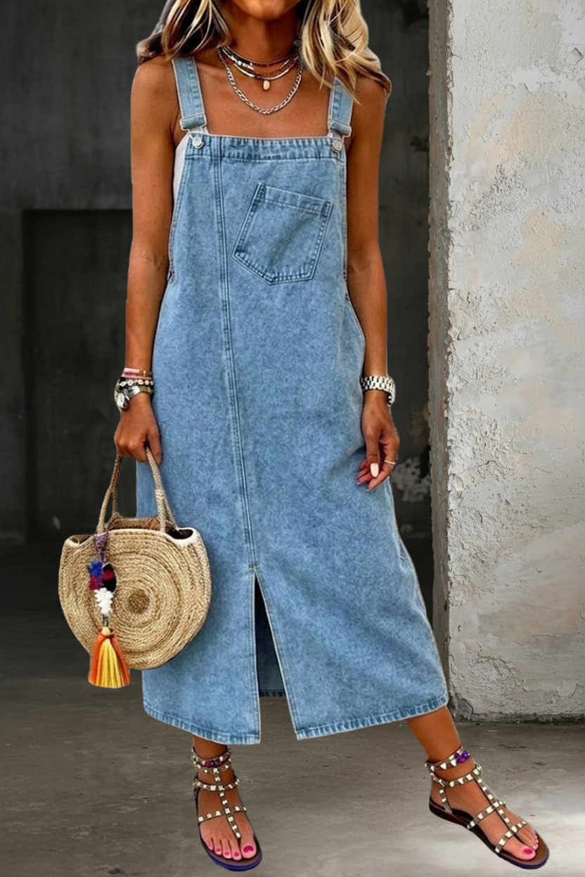 Susana - Casual Denim Spaghetti-jurk