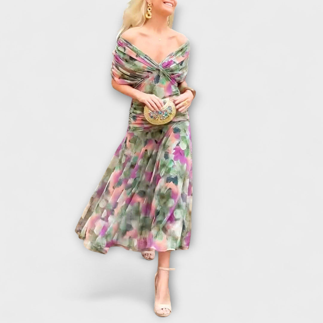 Aurora - Chic V-hals Maxikleed