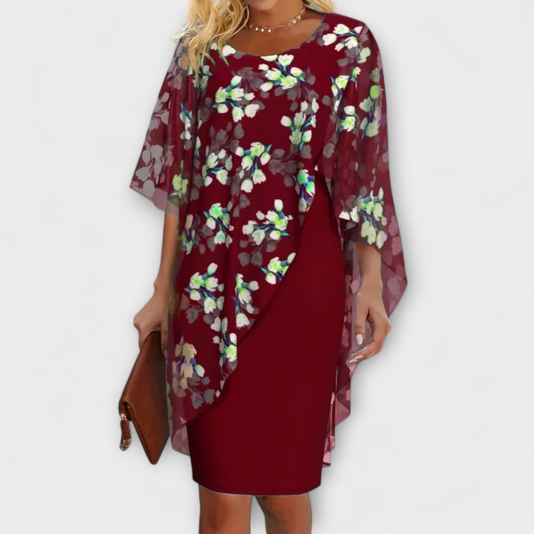 Lyanna - Bloemrijke Chiffon Damesjurk