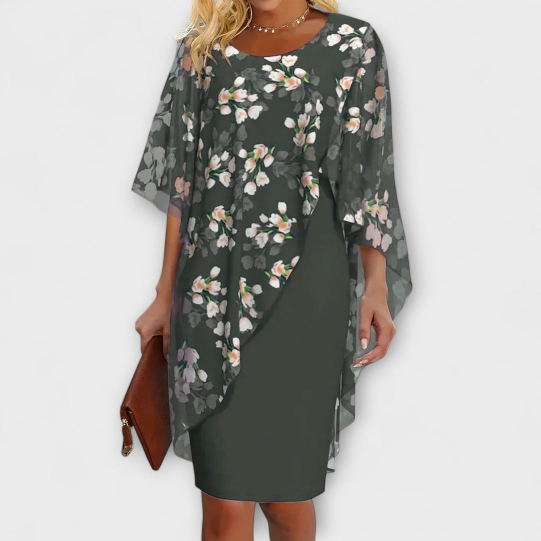 Lyanna - Bloemrijke Chiffon Damesjurk