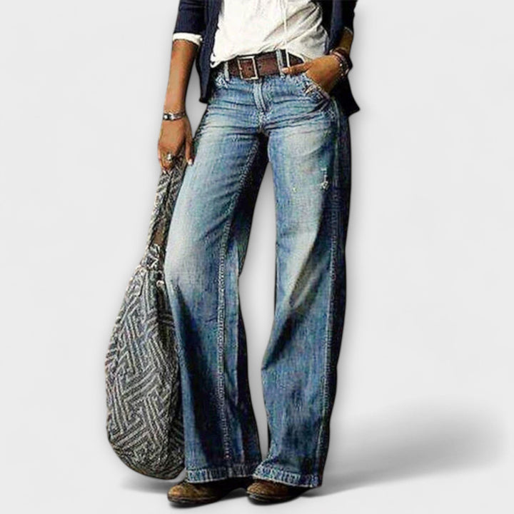 Cess - Denimbroek met wijde pijpen