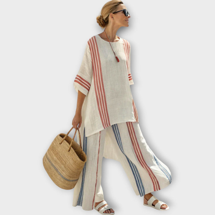 Anila - Elegante Twee-delige Set met Gestreept Design