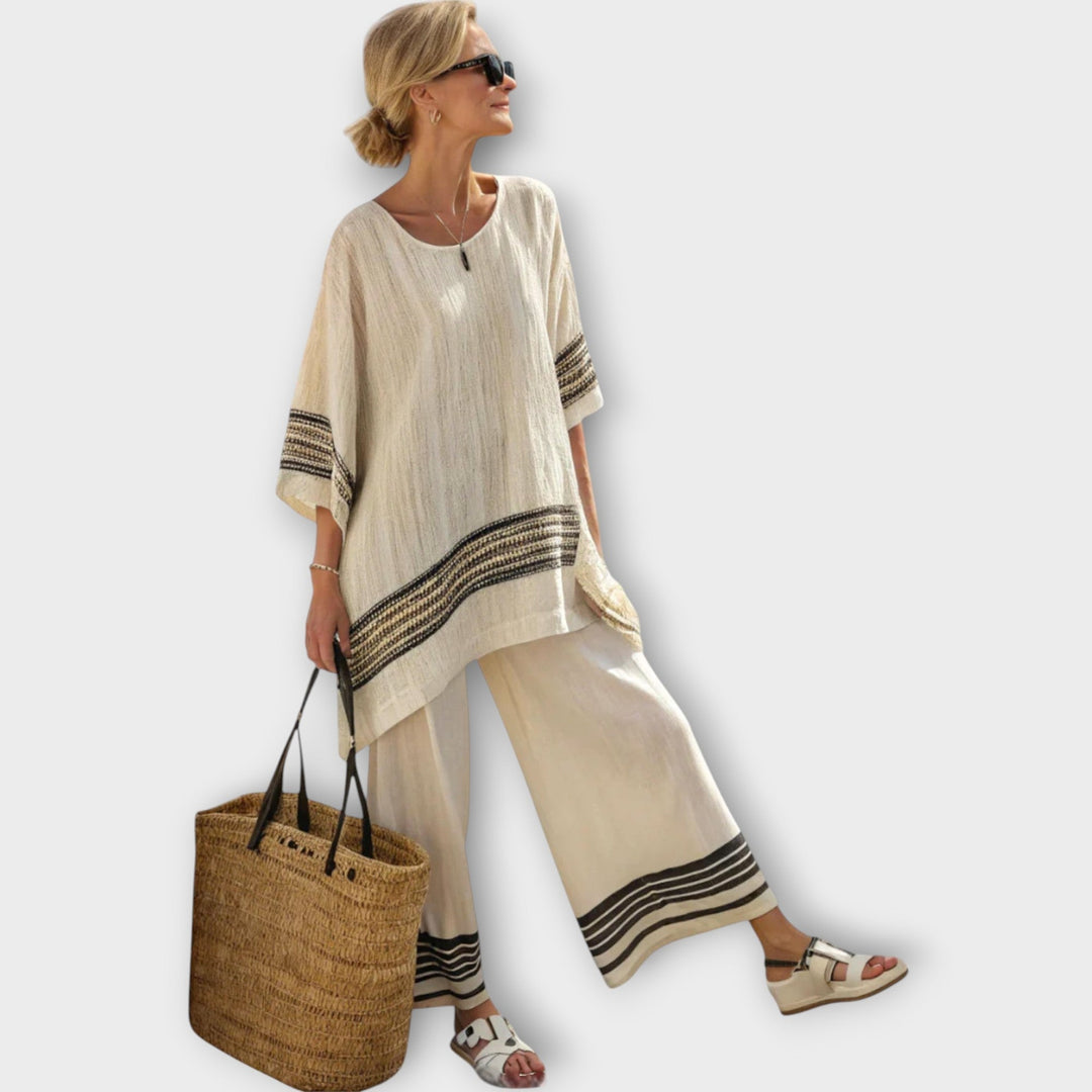 Anila - Elegante Twee-delige Set met Gestreept Design