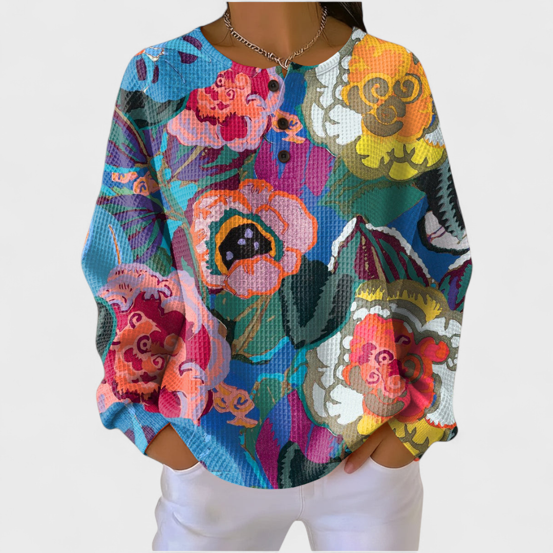 Ida - Pullover met grote kleurrijke bloemen