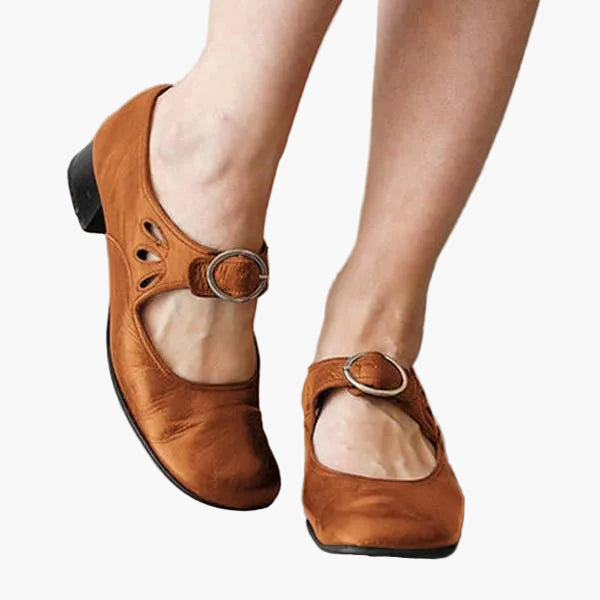 Anna - Vintage Mary Janes met Gesp en Blokhak