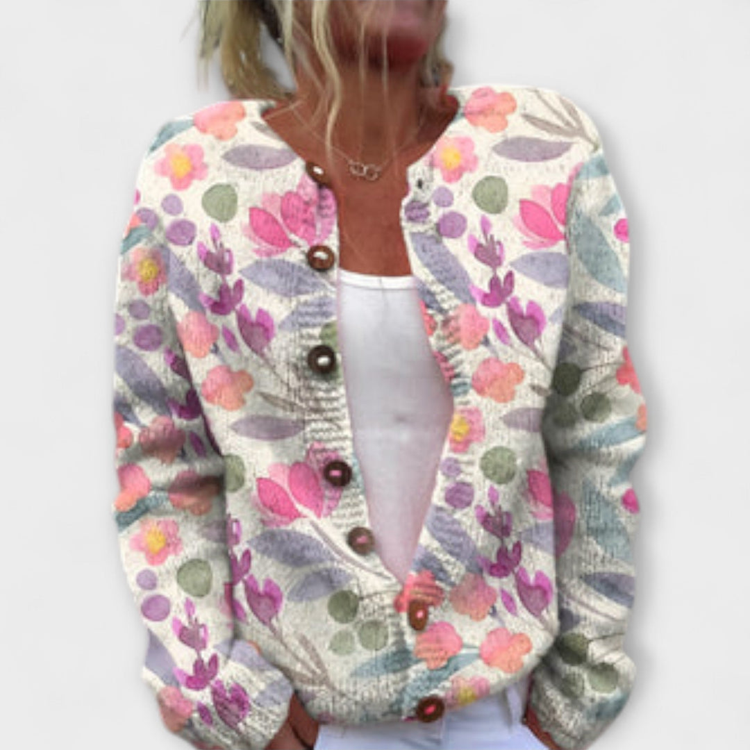 Lina – Cardigan met Weideprint
