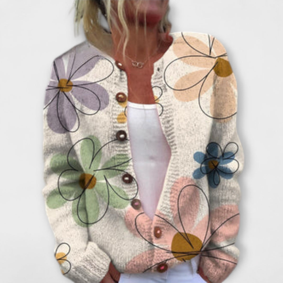 Mea – Cardigan met Bloemenpatroon