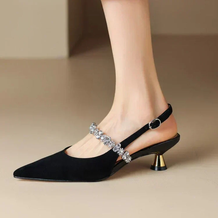 Elisa – Slingbackpumps met strassbandje