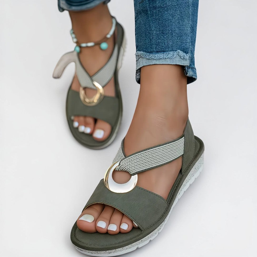 Mila platte sandalen met metalen gesp – afbeelding 6