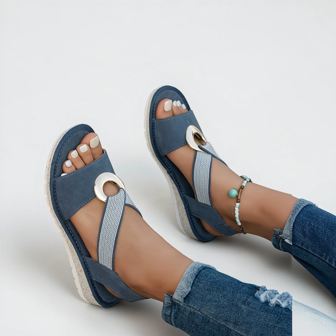 Mila platte sandalen met metalen gesp – afbeelding 7