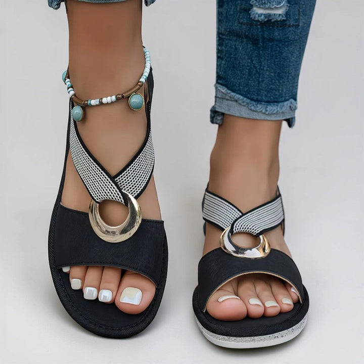 Mila platte sandalen met metalen gesp – afbeelding 8