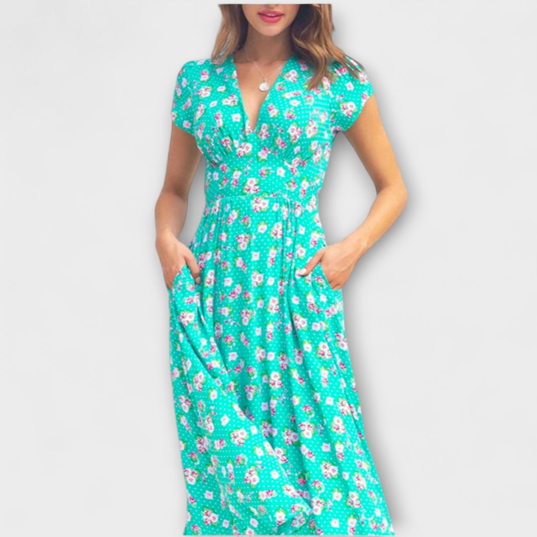 Fienna - Midi jurk met knoopsluiting