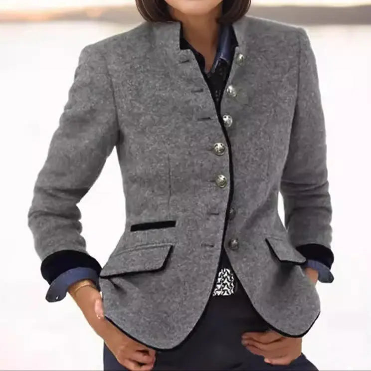 Zara | Wollen blazer met contrastbies voor dames
