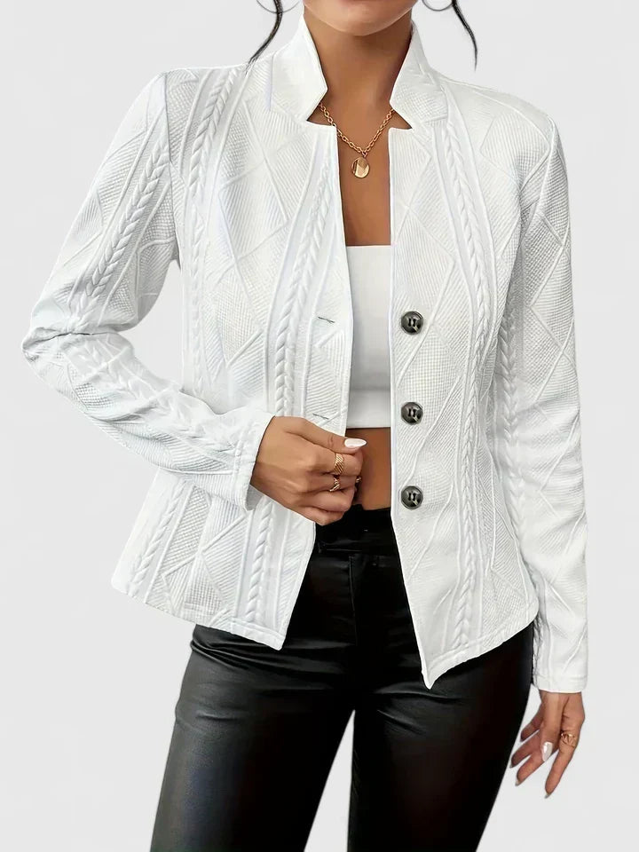 Mythili | Kabelgebreide blazer met reverskraag voor dames