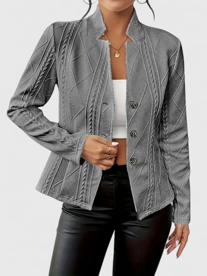 Mythili | Kabelgebreide blazer met reverskraag voor dames