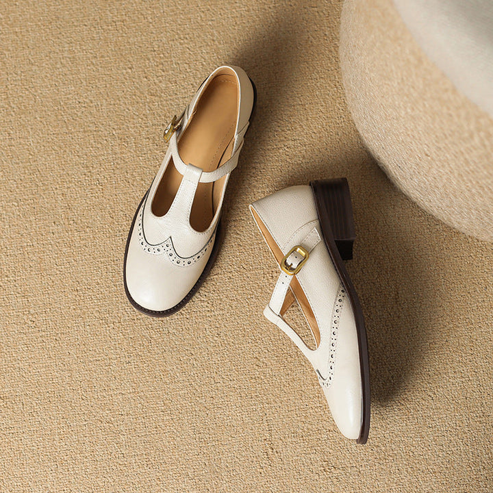Amelie – T-bandschoenen in brogue-stijl