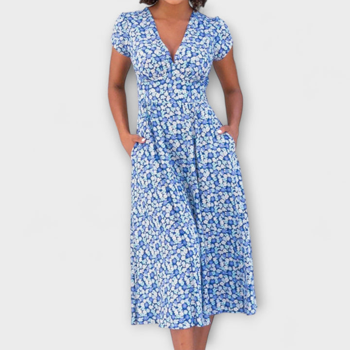 Fienna - Midi jurk met knoopsluiting