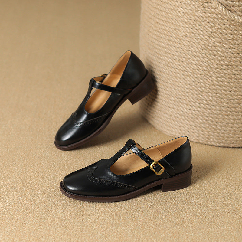 Amelie – T-bandschoenen in brogue-stijl