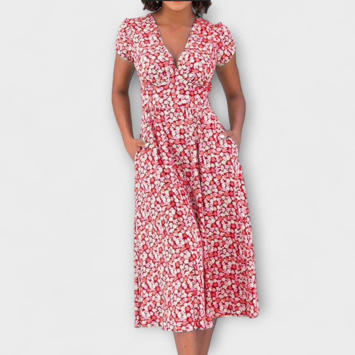 Fienna - Midi jurk met knoopsluiting