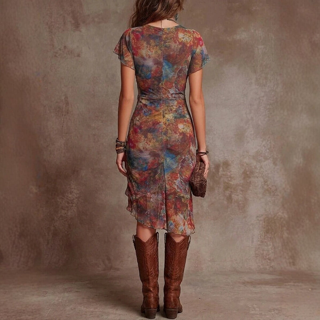 Elvira - Elegante midi-jurk met V-hals