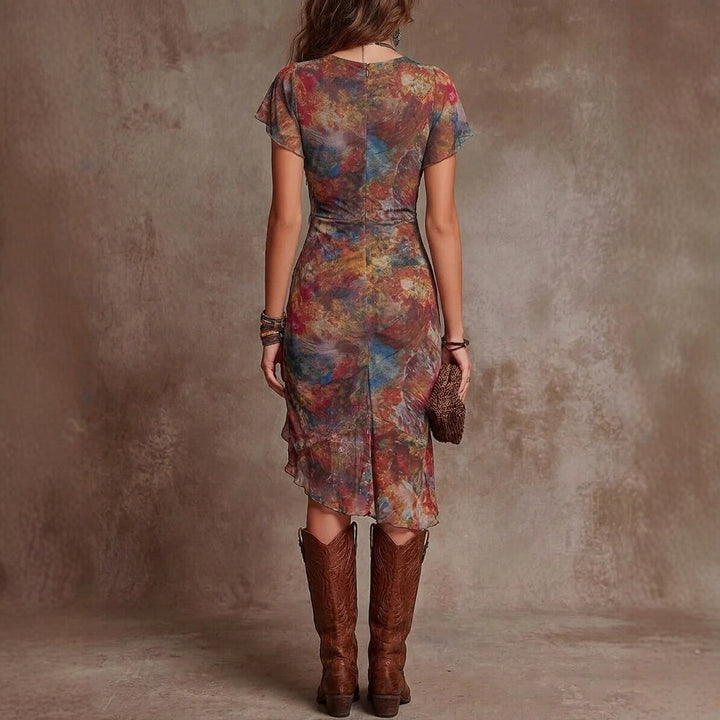 Elvira - Elegante midi-jurk met V-hals