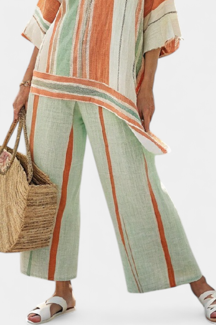 Dalila - Linnen-set met Strepen