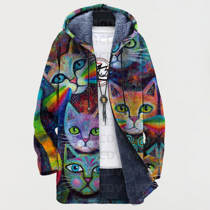 Ella – Hoodie met kat en regenboog