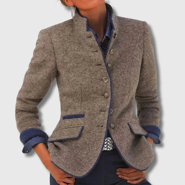 Zara | Wollen blazer met contrastbies voor dames