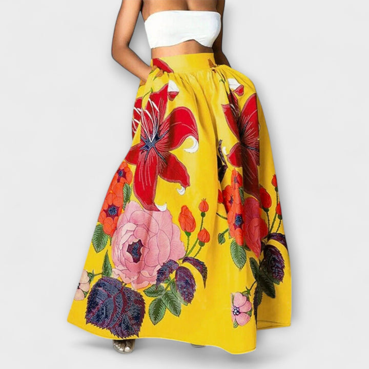 Ysolda - Schitterende Hoge Taille Bloemenprint Rok