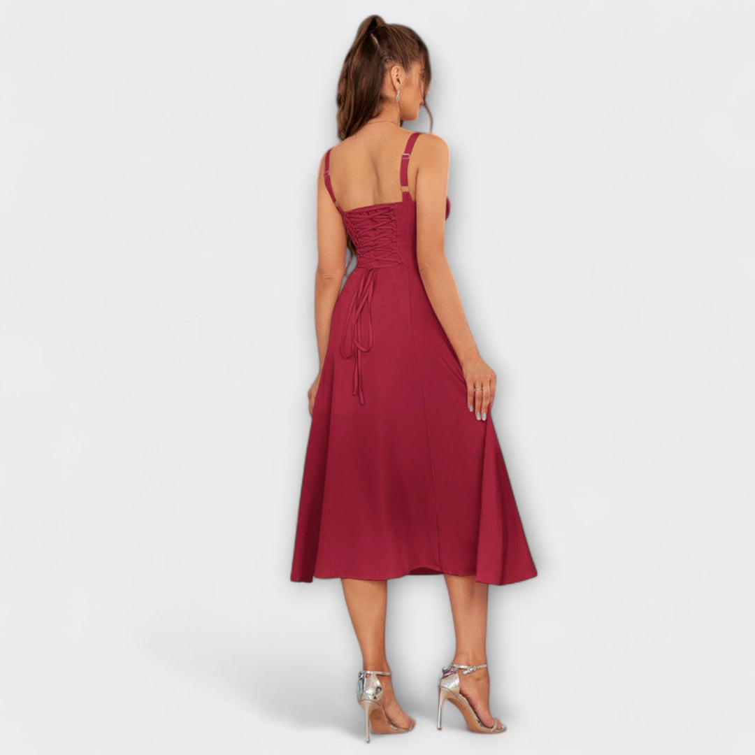 Hoop - Rüschentop Jurk met Splitdetail