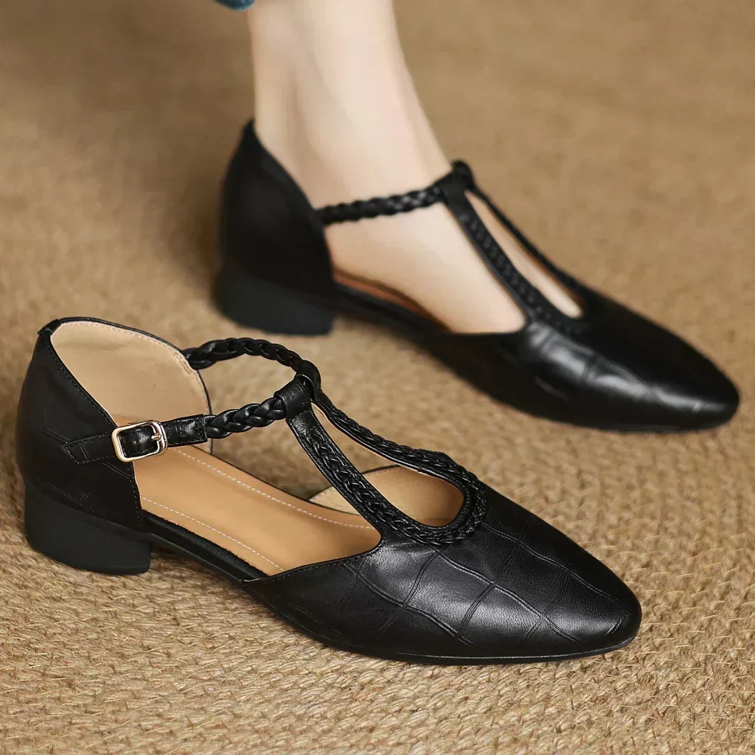 Greta – T-bandschoenen met gevlochten detail