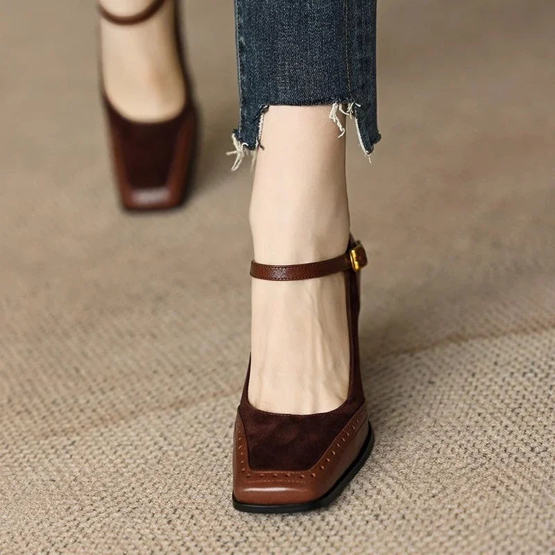 Charlotte – Mary Jane-schoenen met hoge blokhak