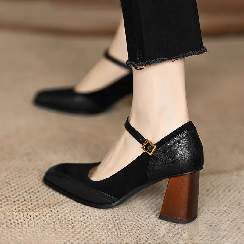 Charlotte – Mary Jane-schoenen met hoge blokhak
