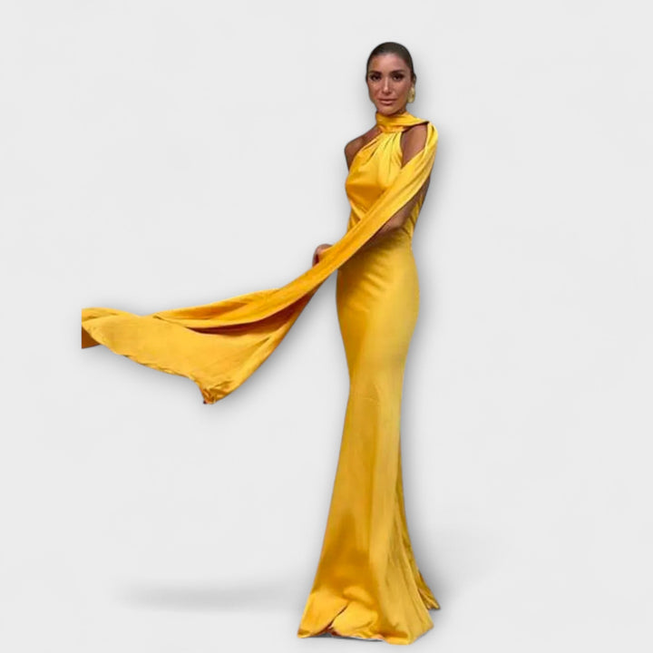 Stijlvolle Off-Shoulder Halter Maxidress