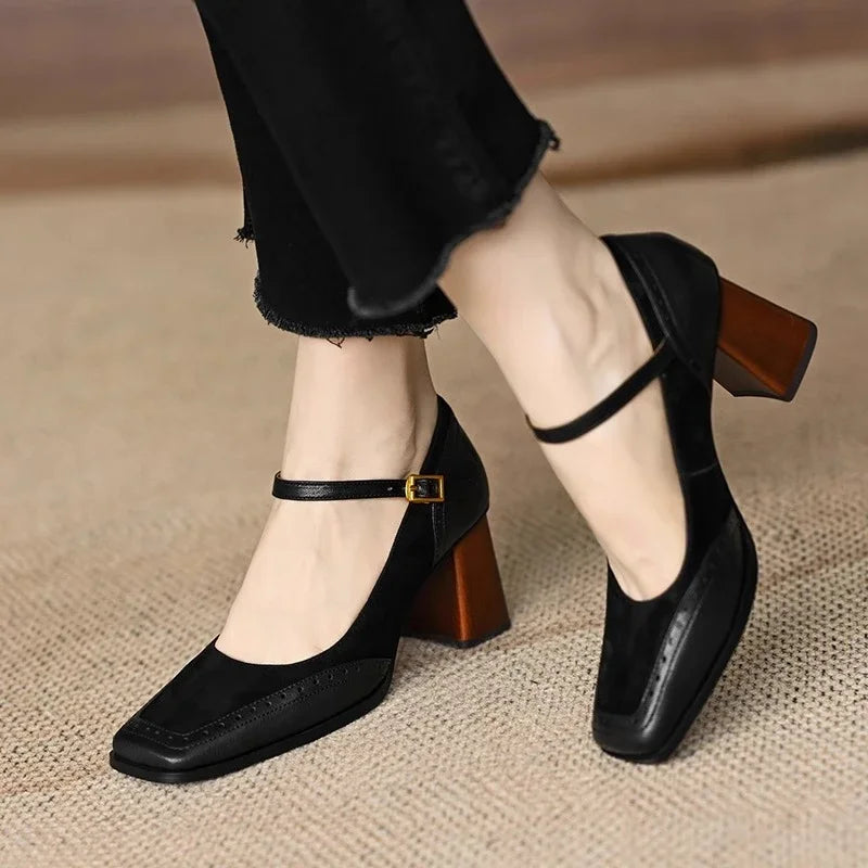 Charlotte – Mary Jane-schoenen met hoge blokhak
