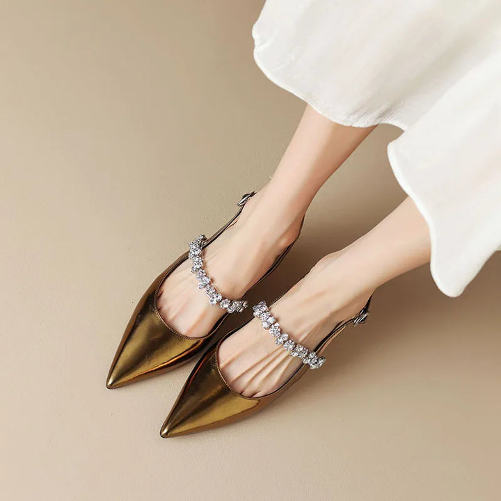 Elisa – Slingbackpumps met strassbandje