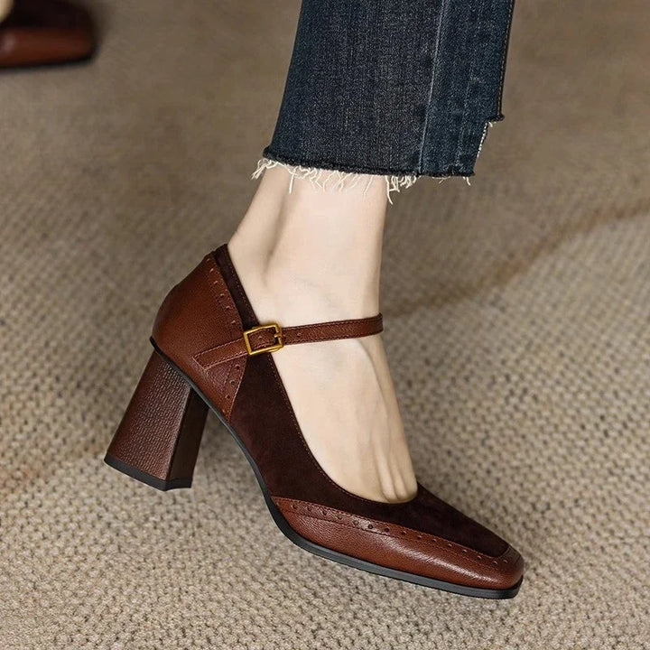 Charlotte – Mary Jane-schoenen met hoge blokhak