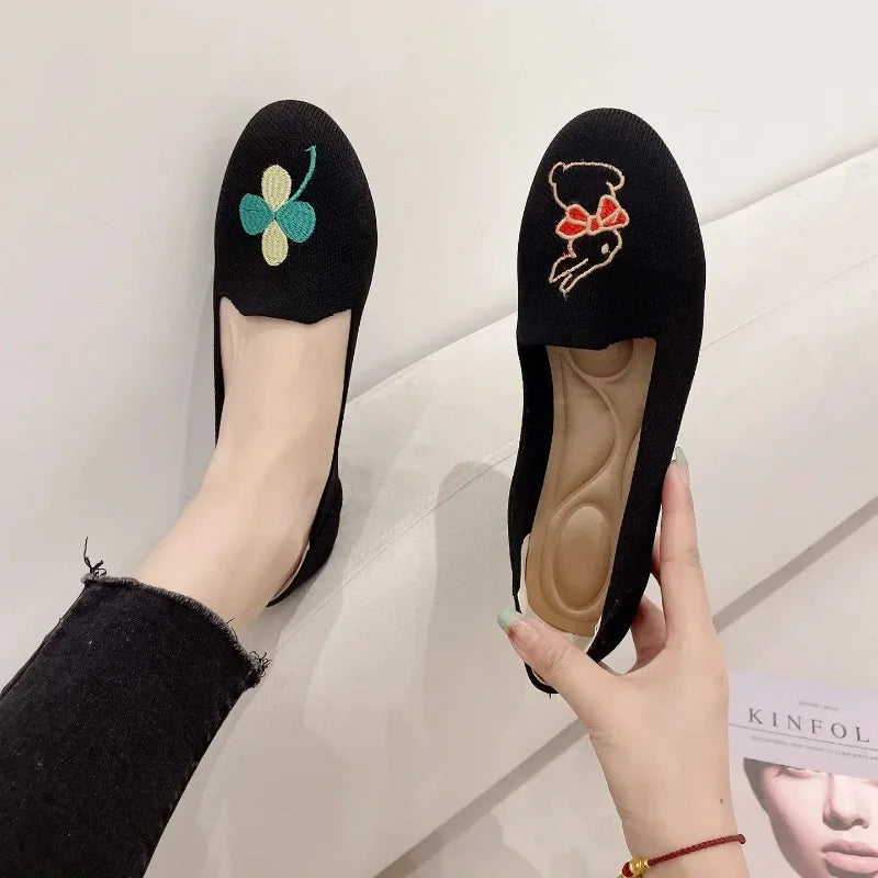 Cats – Geborduurde Ballerina's met Dierenmotief