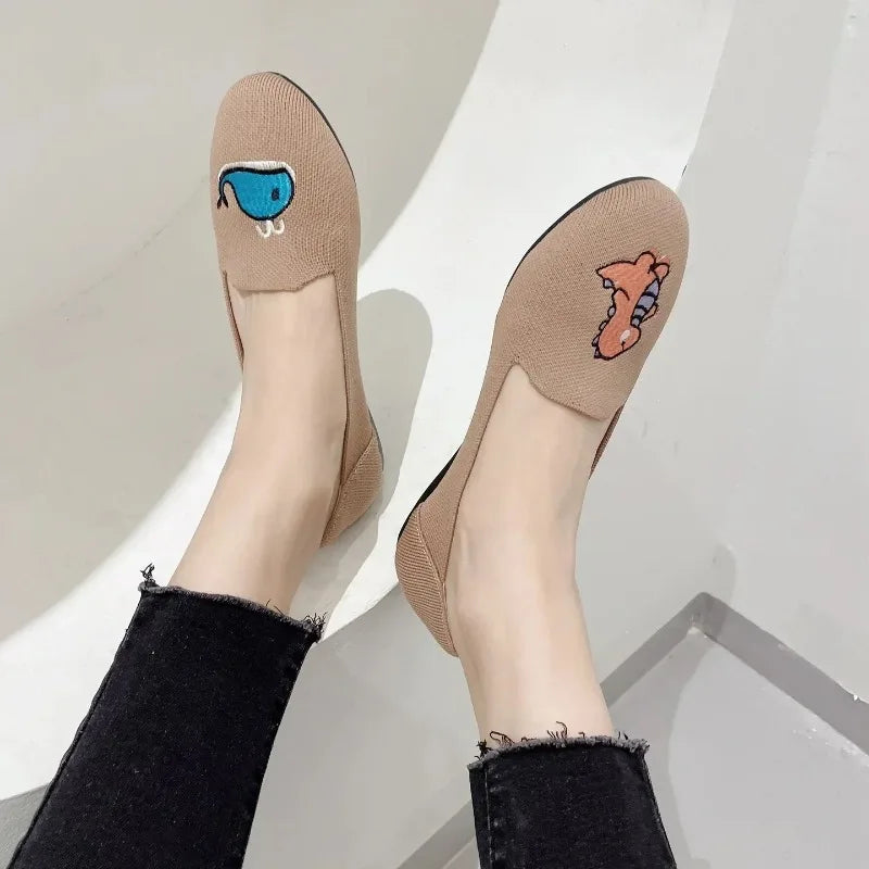 Cats – Geborduurde Ballerina's met Dierenmotief
